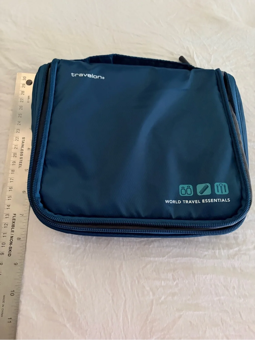 2 piece Travelon Dark Blue Toiletry Travel and Cord Organizer Set